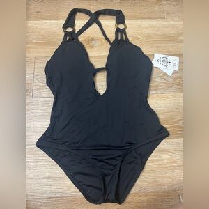 NWT Becca Swim black one piece size L